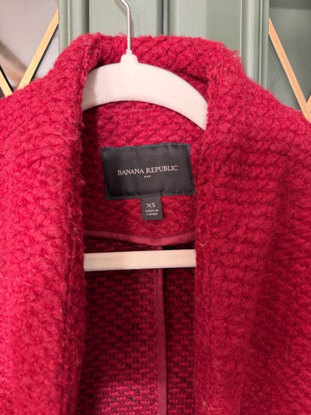 Red Wool Pea Coat - Picture 2 of 4